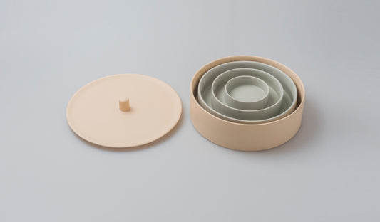 HAT-trick set of 5 ROUND nested condiment se